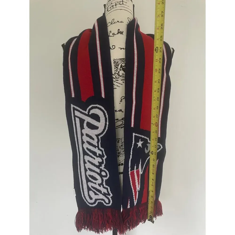 NFL FOOTBALL NEW ENGLAND PATRIOTS SCARF REVERSIBLE WINTER FANATIC APPAREL ICONIC